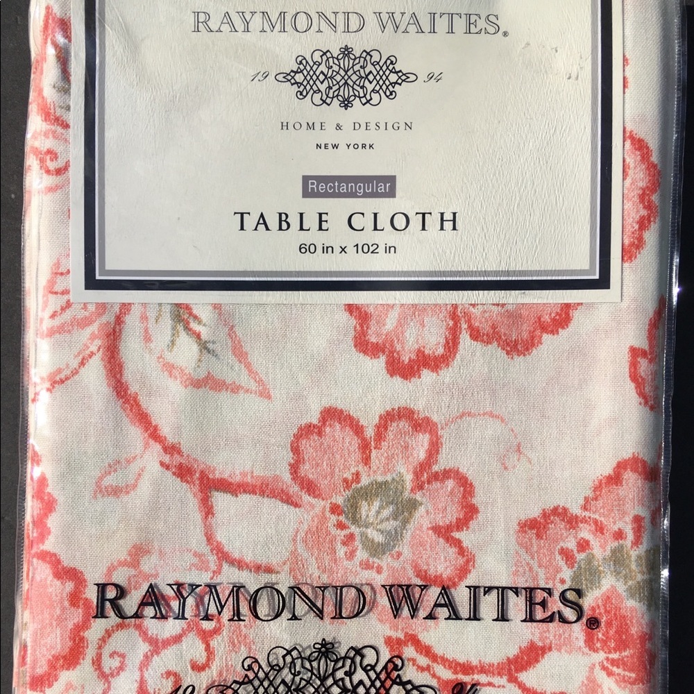 Raymond Waites Tablecloth Floral 60” x 102” Cotton CottageCore Rectangular New